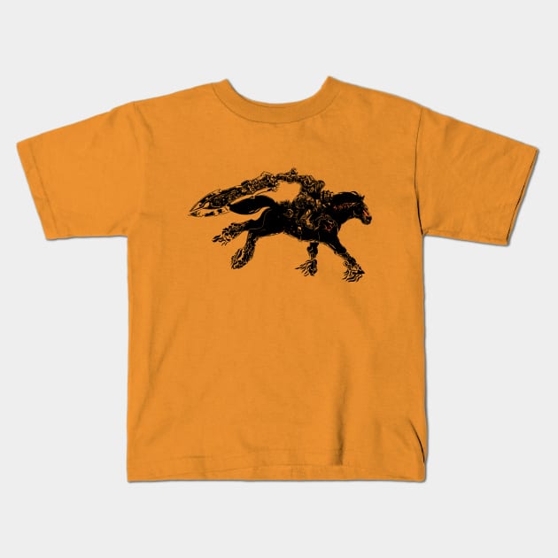 Horseman Kids T-Shirt by PCMdesigner